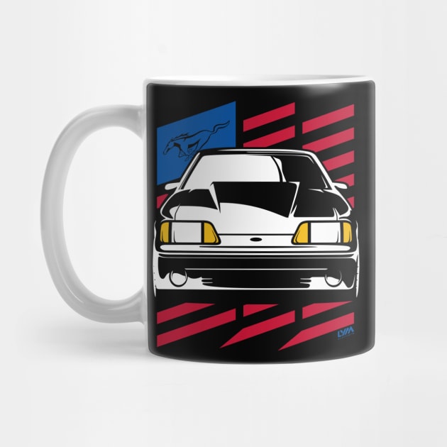 Foxbody Ford Mustang GT US Flag by LYM Clothing